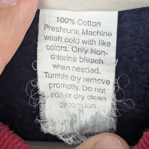 Natural Escape XL Double Collar Grandma Crewneck Navy/Red - Picture 6 of 8